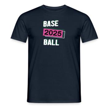 Baseball Baseballerin Team Turnier Mannschaft 2025 - Männer T-Shirt - Navy - Vorne - AI Model Male 178 light (178cm)