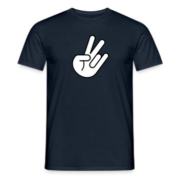 JDM Peace Hand 2c - Männer T-Shirt - Navy - Vorne - AI Model Male 178 light (178cm)