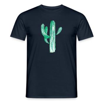 Cactus acuarela - Camiseta hombre - azul marino - delante - AI Model Male 178 light (178cm)