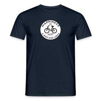 HAPPINESS BIKE RIDE - Männer T-Shirt - Navy - Vorne - AI Model Male 178 light (178cm)