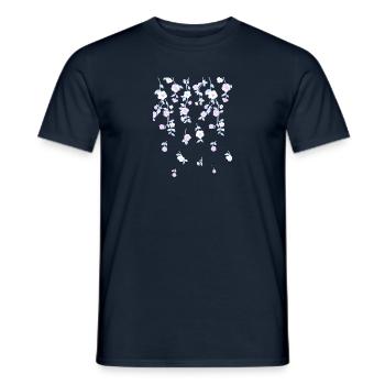 Blumen, Aquarell, Malerei, wasserfarbe ,lila - Männer T-Shirt - Navy - Vorne - AI Model Male 178 light (178cm)