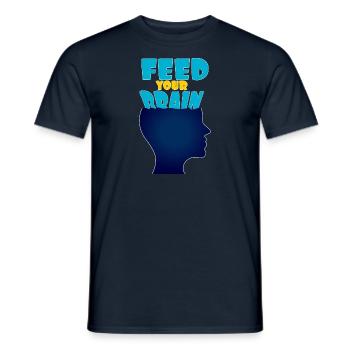 Feed your brain - füttere Dein Gehirn - Men's T-Shirt - navy - Front - AI Model Male 178 light (178cm)