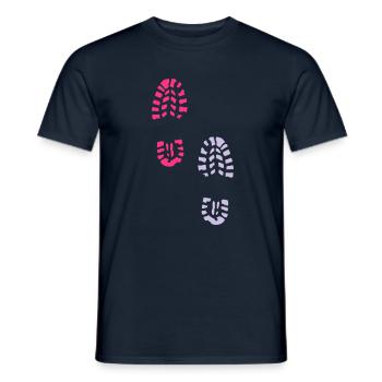 trace pas chaussure 232 - T-shirt homme - marine - Devant - AI Model Male 178 light (178cm)