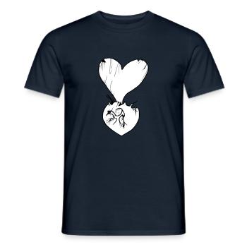Symbole de coeur Amour Mignons Cœurs Rose Dessin Vecteur - T-shirt homme - marine - Devant - AI Model Male 178 light (178cm)