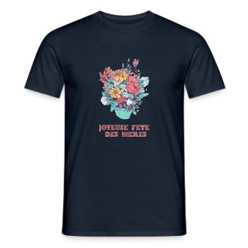 Joyeuse fête des mères - T-shirt homme - marine - Devant - AI Model Male 178 light (178cm)