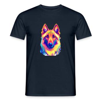 dogs dog dog dog owner german shepherd dog owner - Men's T-Shirt - navy - Front - AI Model Male 178 light (178cm)