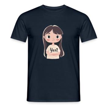 YES? - Männer T-Shirt - Navy - Vorne - AI Model Male 178 light (178cm)
