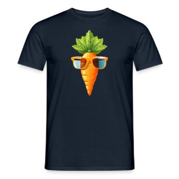 Coole Karotte mit Sonnenbrille - Charmantes Gemüse - Männer T-Shirt - Navy - Vorne - AI Model Male 178 light (178cm)