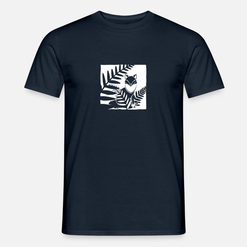Fox (white) - Männer T-Shirt - Navy