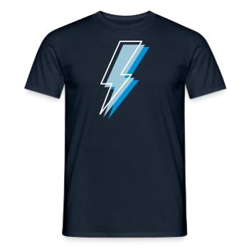 dreifaches donnerzeichen mit kontrast - Männer T-Shirt - Navy - Vorne - AI Model Male 178 light (178cm)