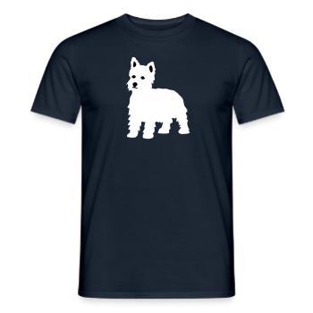 West Highland White Terrier - Men's T-Shirt - navy - Front - AI Model Male 178 light (178cm)
