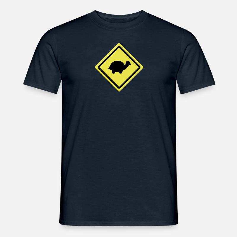 turtle roadsign - Männer T-Shirt - Navy