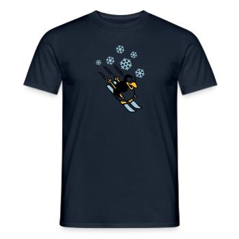 pinguin_ski_022011_h_3c - Men's T-Shirt - navy - Front - AI Model Male 178 light (178cm)