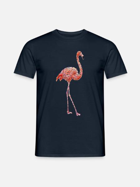 Dotted Flamingo gepunkteter rosa Flamingo - Männer T-Shirt - Navy
