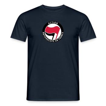 Action Antifasciste en France - Männer T-Shirt - Navy - Vorne - AI Model Male 178 light (178cm)