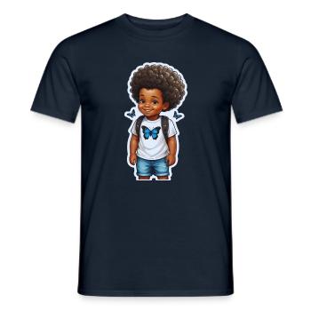 Niedlicher Kinderohrwurm mit Schmetterlinge - Männer T-Shirt - Navy - Vorne - AI Model Male 178 light (178cm)
