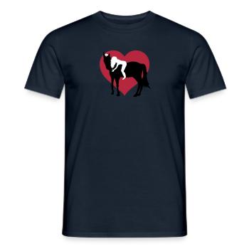 Fille et son cheval - T-shirt homme - marine - Devant - AI Model Male 178 light (178cm)