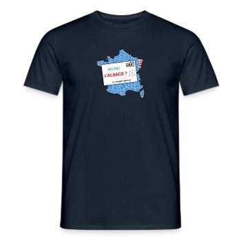 Où est l Alsace ? - T-shirt homme - marine - Devant - AI Model Male 178 light (178cm)