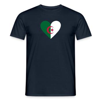 Algeria Heart - Männer T-Shirt - Navy - Vorne - AI Model Male 178 light (178cm)