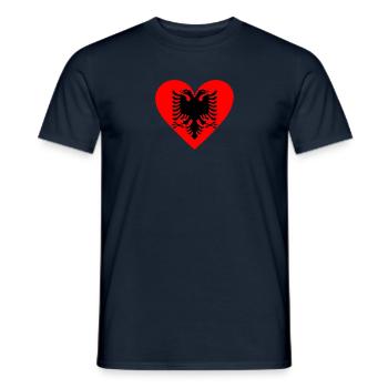 Albania Heart - Men's T-Shirt - navy - Front - AI Model Male 178 light (178cm)