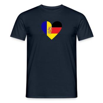 Andorra Germany Heart - Männer T-Shirt - Navy - Vorne - AI Model Male 178 light (178cm)