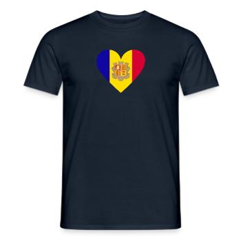 Andorra Heart - Männer T-Shirt - Navy - Vorne - AI Model Male 178 light (178cm)