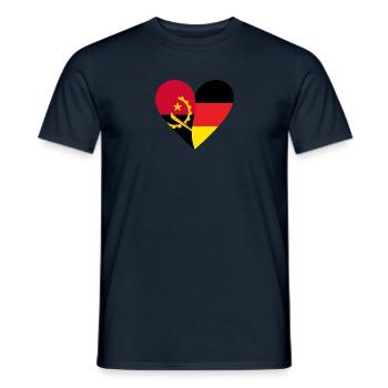 Angola Allemagne Cœur - T-shirt homme - marine - Devant - AI Model Male 178 light (178cm)