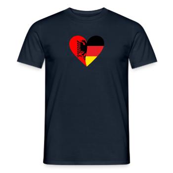 Albania Germany Heart - Men's T-Shirt - navy - Front - AI Model Male 178 light (178cm)