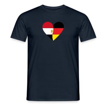 Égypte Allemagne Cœur - T-shirt homme - marine - Devant - AI Model Male 178 light (178cm)