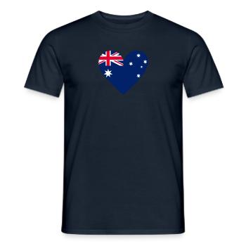 Australia Heart - Men's T-Shirt - navy - Front - AI Model Male 178 light (178cm)