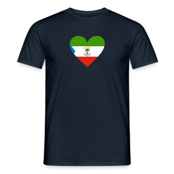 Equatorial Guinea Heart - Men's T-Shirt - navy - Front - AI Model Male 178 light (178cm)