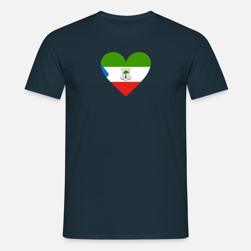 Equatorial Guinea Heart - Men's T-Shirt - navy