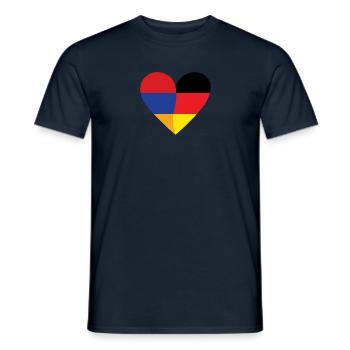 Arménie Allemagne Cœur - T-shirt homme - marine - Devant - AI Model Male 178 light (178cm)