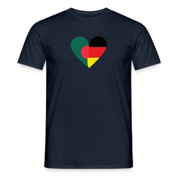 Bangladesh Germany Heart - Männer T-Shirt - Navy - Vorne - AI Model Male 178 light (178cm)