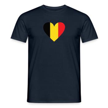 Belgium Heart - Men's T-Shirt - navy - Front - AI Model Male 178 light (178cm)