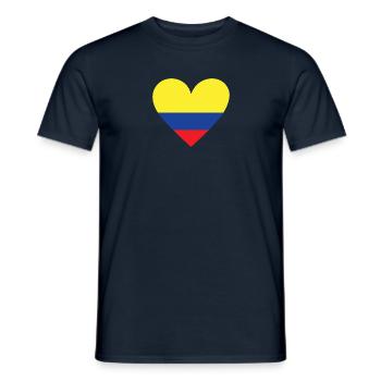 Colombia Heart - Men's T-Shirt - navy - Front - AI Model Male 178 light (178cm)
