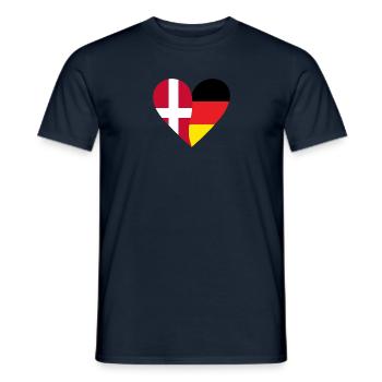 Denmark Germany Heart - Männer T-Shirt - Navy - Vorne - AI Model Male 178 light (178cm)
