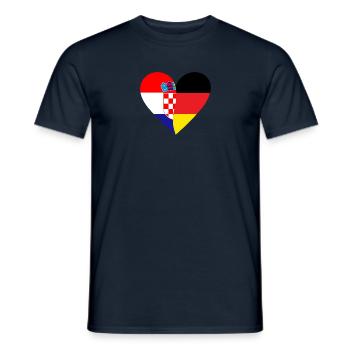 Croatia Germany Heart - Men's T-Shirt - navy - Front - AI Model Male 178 light (178cm)