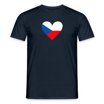 République tchèque Cœur - T-shirt homme - marine - Devant - AI Model Male 178 light (178cm)