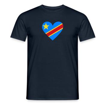 Democratic Republic of the Congo Heart - Men's T-Shirt - navy - Front - AI Model Male 178 light (178cm)