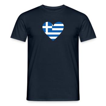 Grèce Cœur - T-shirt homme - marine - Devant - AI Model Male 178 light (178cm)