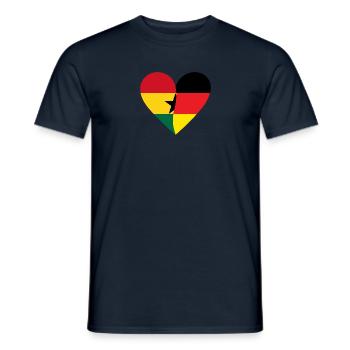Ghana Germany Heart - Männer T-Shirt - Navy - Vorne - AI Model Male 178 light (178cm)