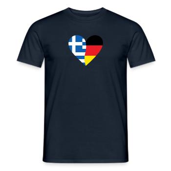 Grèce Allemagne Cœur - T-shirt homme - marine - Devant - AI Model Male 178 light (178cm)