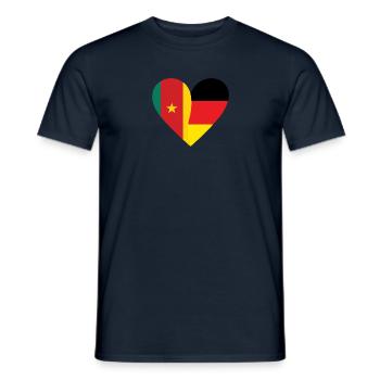 Cameroun Allemagne Cœur - T-shirt homme - marine - Devant - AI Model Male 178 light (178cm)