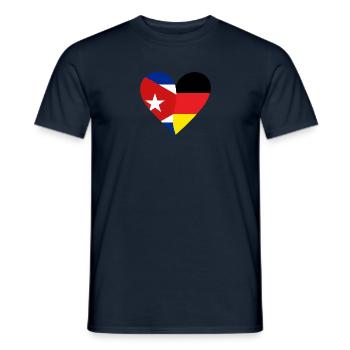Cuba Germany Heart - Men's T-Shirt - navy - Front - AI Model Male 178 light (178cm)