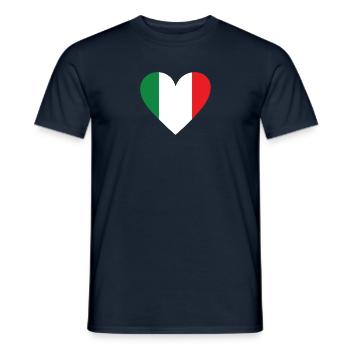 Cœur Italie - T-shirt homme - marine - Devant - AI Model Male 178 light (178cm)
