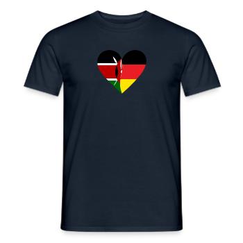 Kenya Allemagne Cœur - T-shirt homme - marine - Devant - AI Model Male 178 light (178cm)