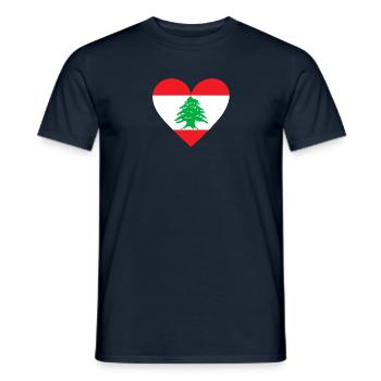 Lebanon Heart - Männer T-Shirt - Navy - Vorne - AI Model Male 178 light (178cm)