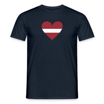 Lettonie Cœur - T-shirt homme - marine - Devant - AI Model Male 178 light (178cm)