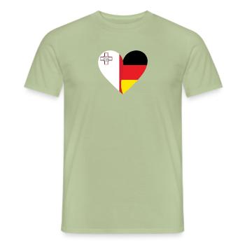 Malta Germany Heart - Männer T-Shirt - Sage - Vorne - AI Model Male 178 light (178cm)